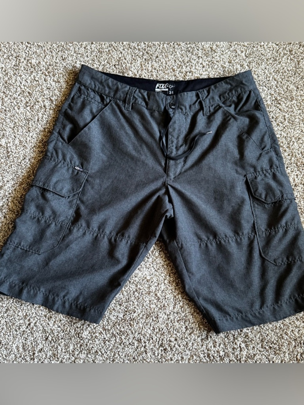 Fox Racing Ranger Shorts Mens 31 Black Moto grunge Cargo Ripstop Motocross Y2K